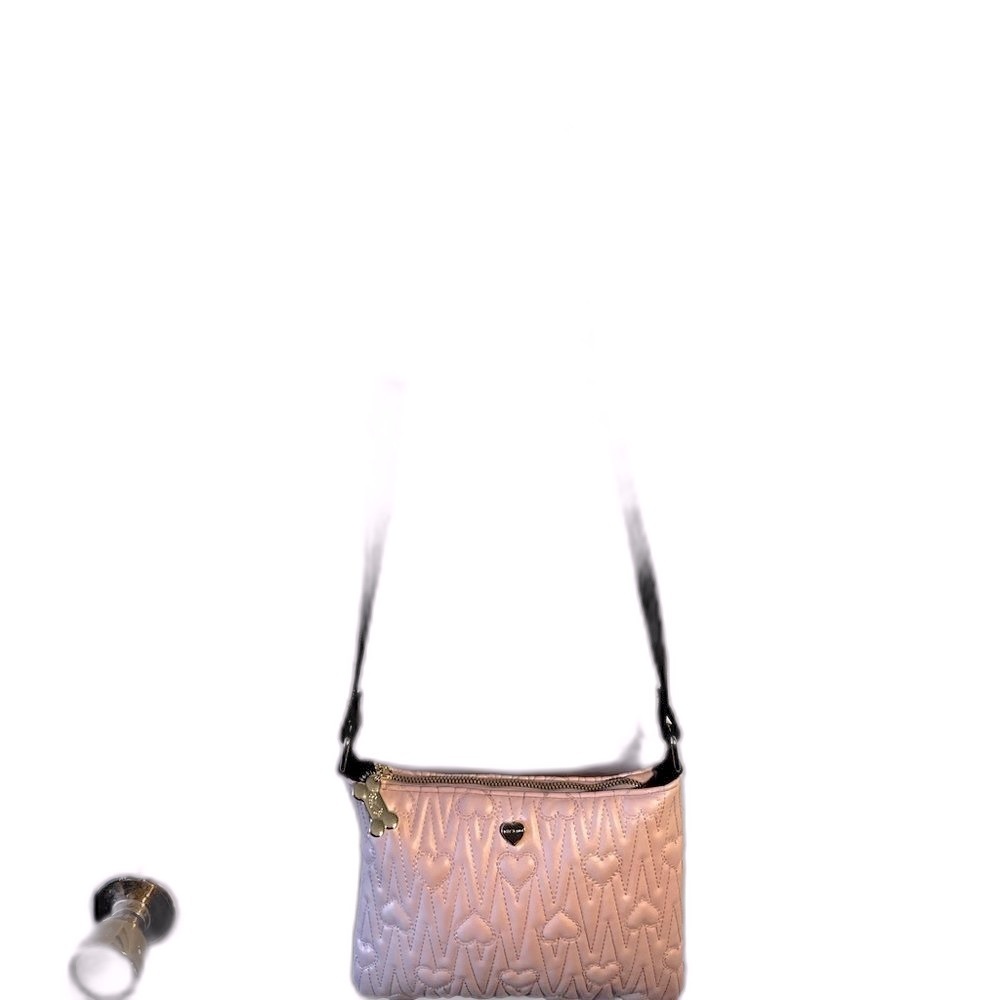 Betsey Johnson Quilted Heart Pink Crossbody